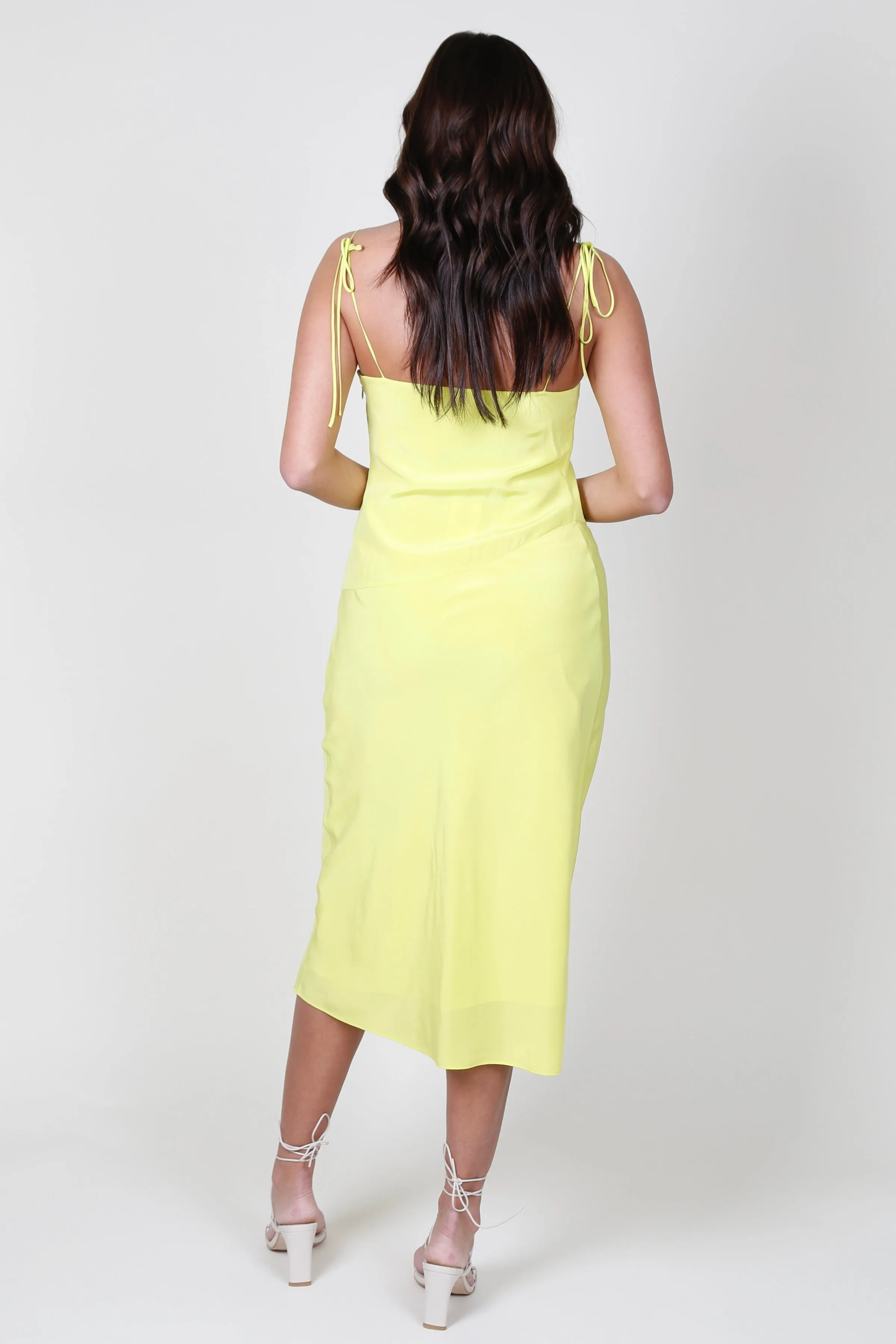 EQUIPMENT | Rhy's Silk Midi Dress - Evening Primrose Yellow