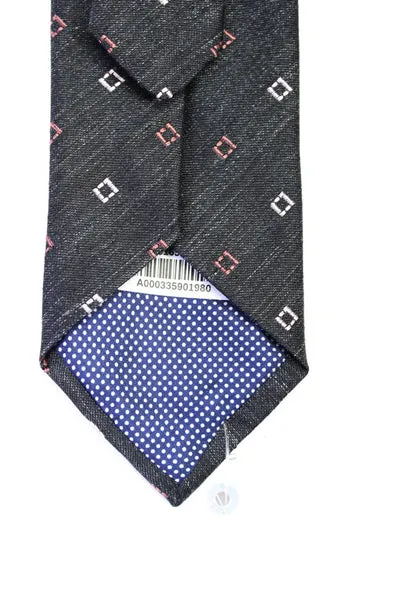 Eton Men's Diamond Print Classic Tie Black One Size