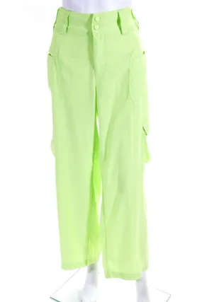 Frankies Womens High Waist Wide Leg Cargo Pants Green Size Large