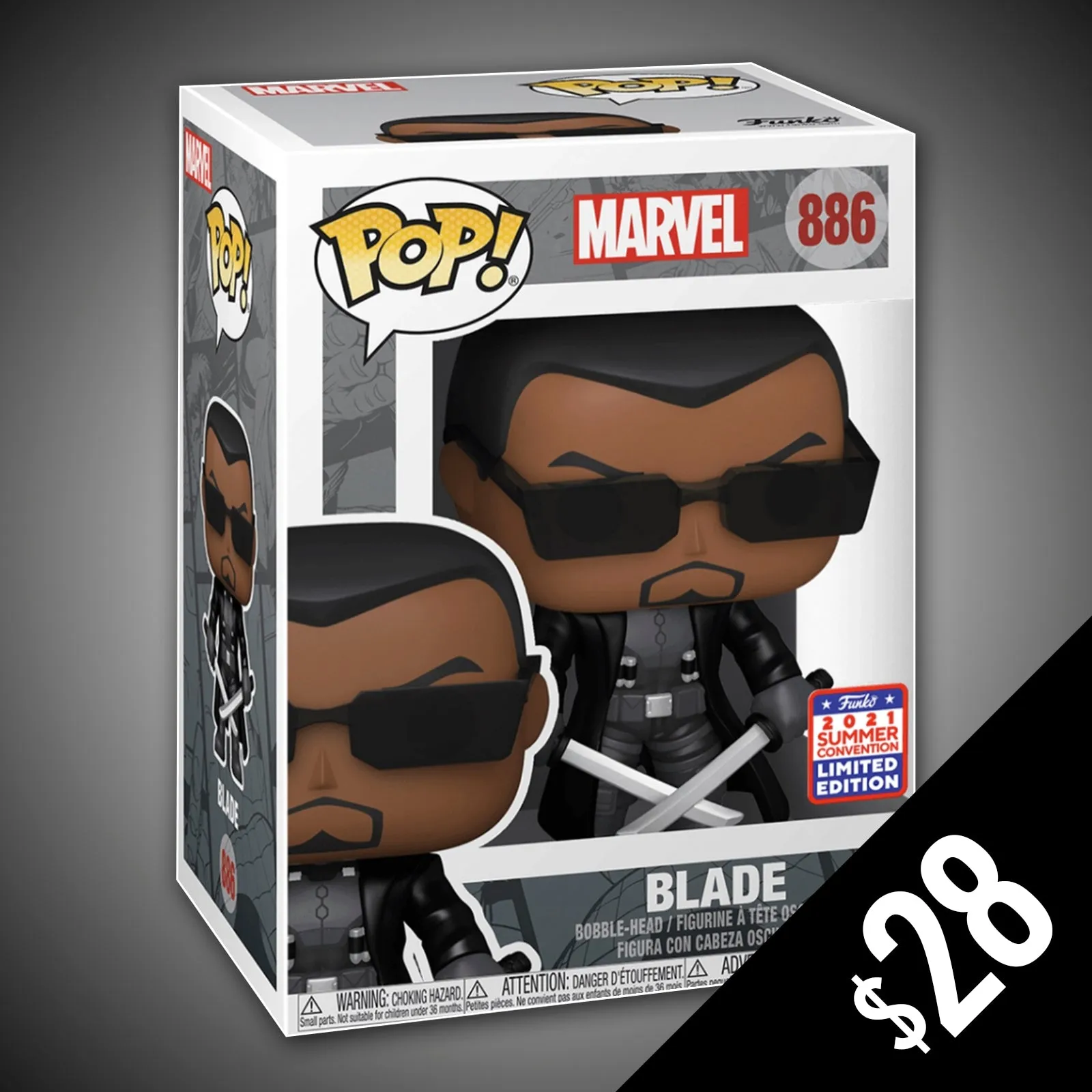 Funko Pop! Marvel: Blade #886 (2021 Summer Convention Shared Sticker)