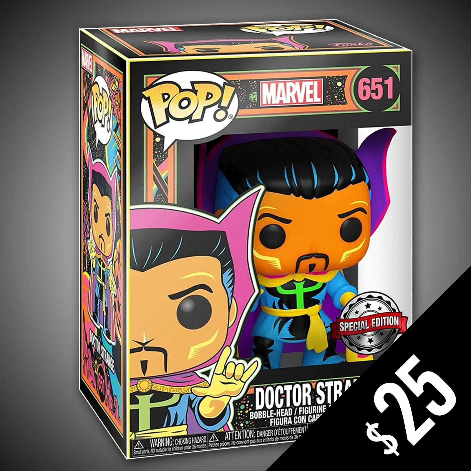 Funko Pop! Marvel: Dr. Strange (Black Light) #651