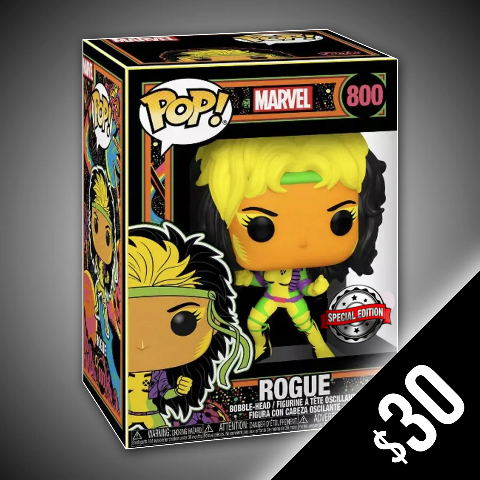 Funko Pop! Marvel: Rogue (Black Light) #800