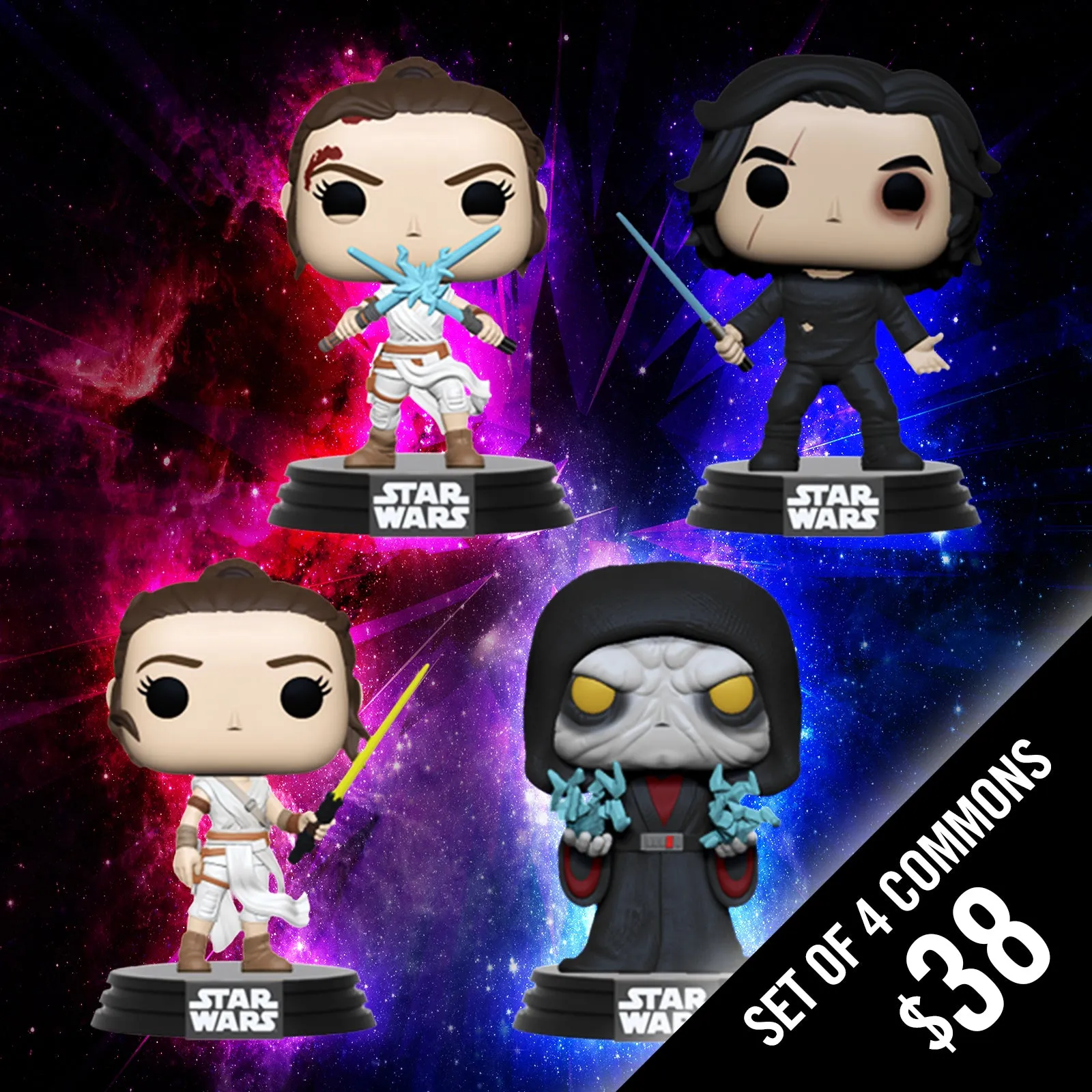 Funko Pop! Star Wars: Ep9 (Set of 4 Commons)