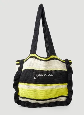 GANNI Crochet Stripe Tote Bag