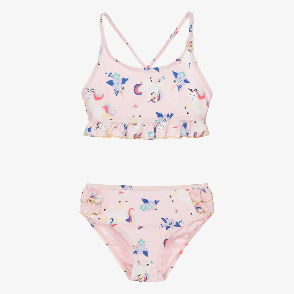 Girls Pink Unicorn Bikini (UPF50+)