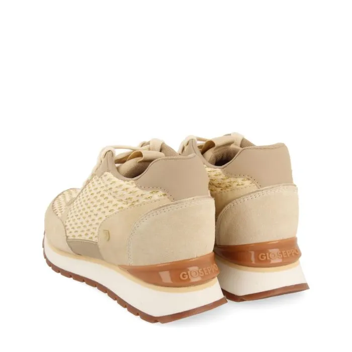 GOLDEN SNEAKERS WITH INTERNAL WEDGE AND BRAIDED DETAILS FOR WOMEN HEKAL