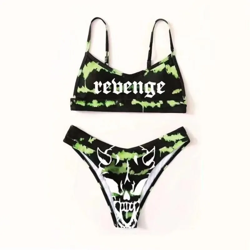 Green Lobster Triangle Bikini Set