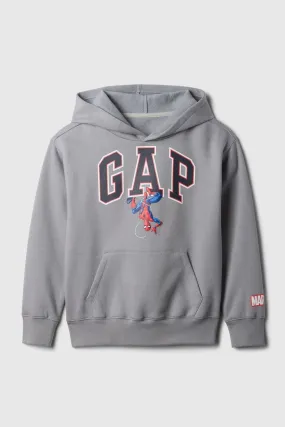 Grey Spider-Man Graphic Relaxed Logo Hoodie (4-13yrs)