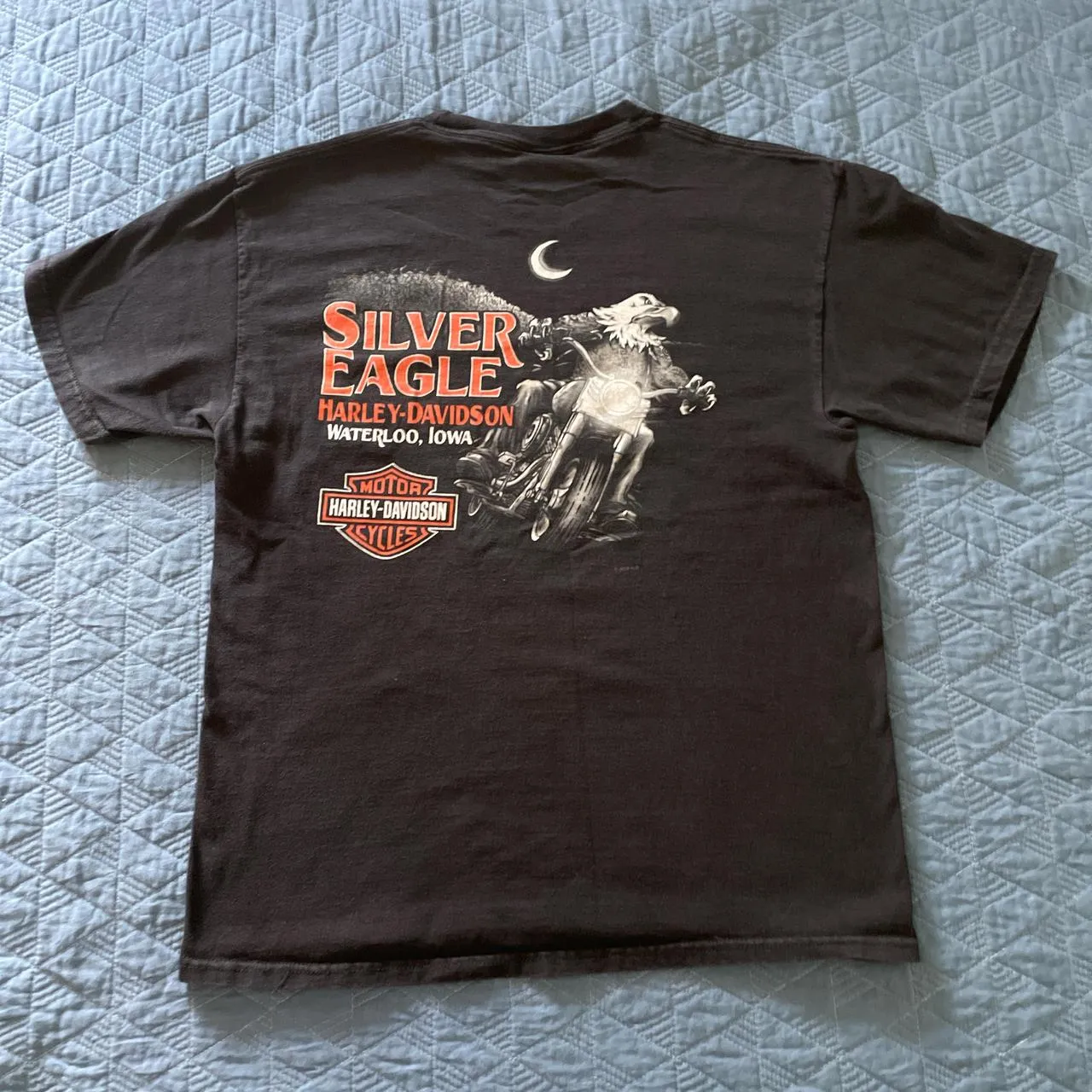 Harley Davidson Men's Orange and Black T-shirt