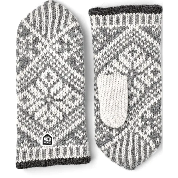 Hestra Nordic Wool Mitt Mittens Grey / Offwhite