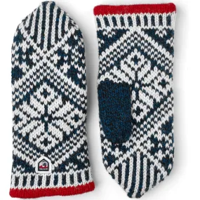 Hestra Nordic Wool Mitt Mittens Medium blue / Offwhite