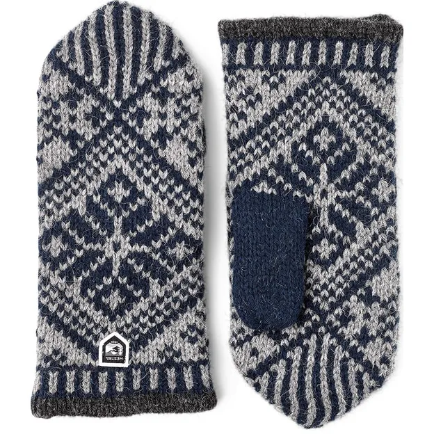 Hestra Nordic Wool Mitt Mittens Navy / Grey