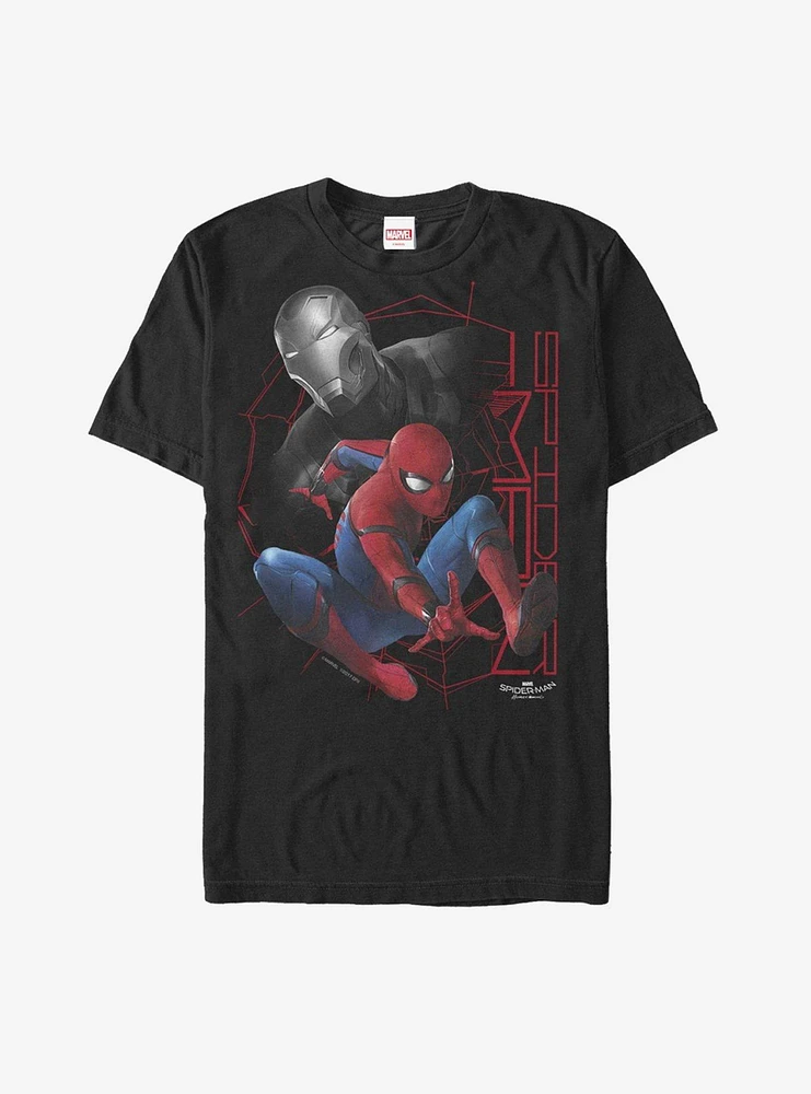 Hot Topic Marvel Spider-Man Homecoming Iron Man Grayscale T-Shirt