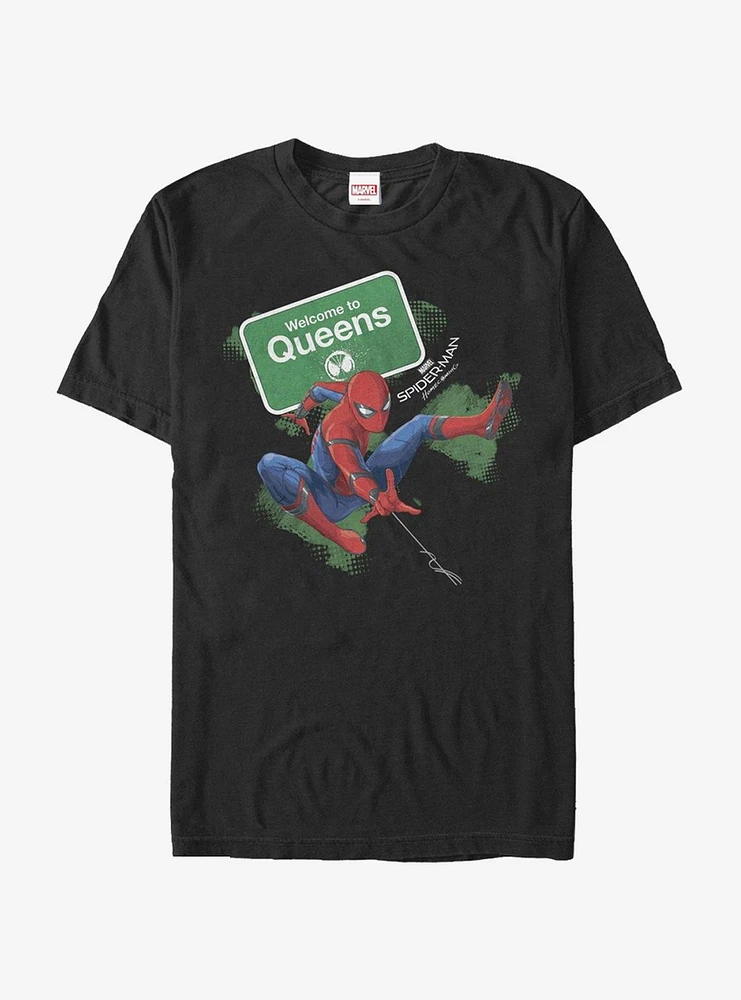 Hot Topic Marvel Spider-Man Homecoming Welcome to Queens T-Shirt