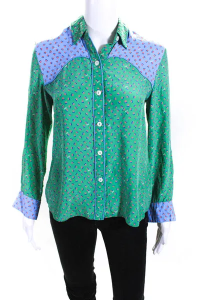 HVN Womens Green Kate Western Shirt Size 2 12619013