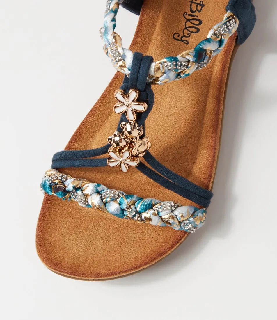 I LOVE BILLY Frose Navy Multi Sandals