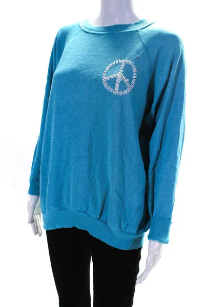 I Stole My Boyfriends Shirt Womens Pullover Crew Neck Peace Sweater Blue Small