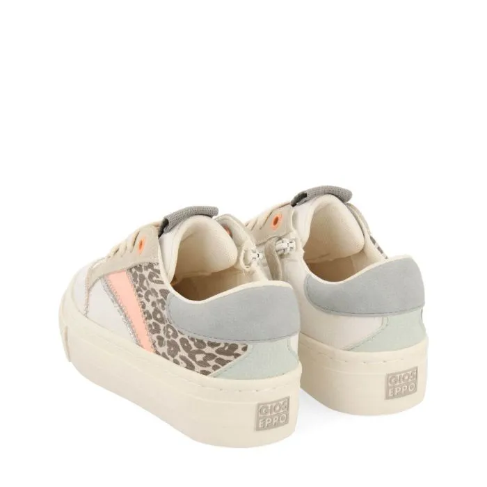 Ibia girls white sneakers with glittery details