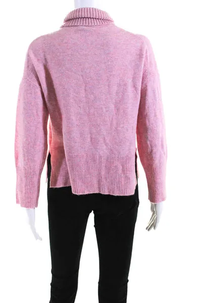 J Crew Womens Turtleneck Oversize Pullover Boxy Sweater Pink Size XXS