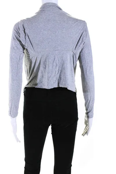 Jennifer Hope Womens Long Sleeves Pullover Turtleneck Blouse Gray Size Small