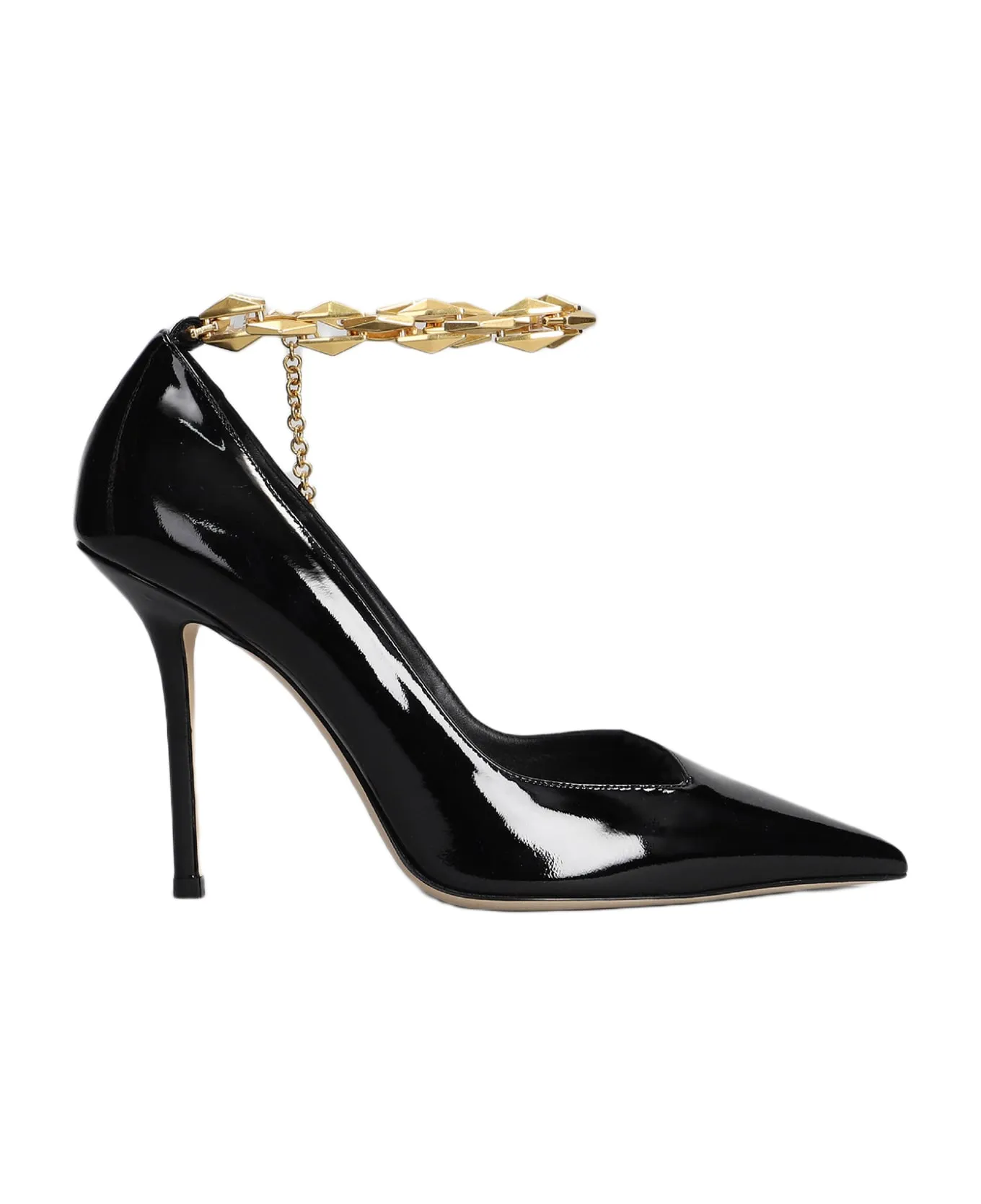 Jimmy Choo Diamond Talura Pumps In Black Patent Leather