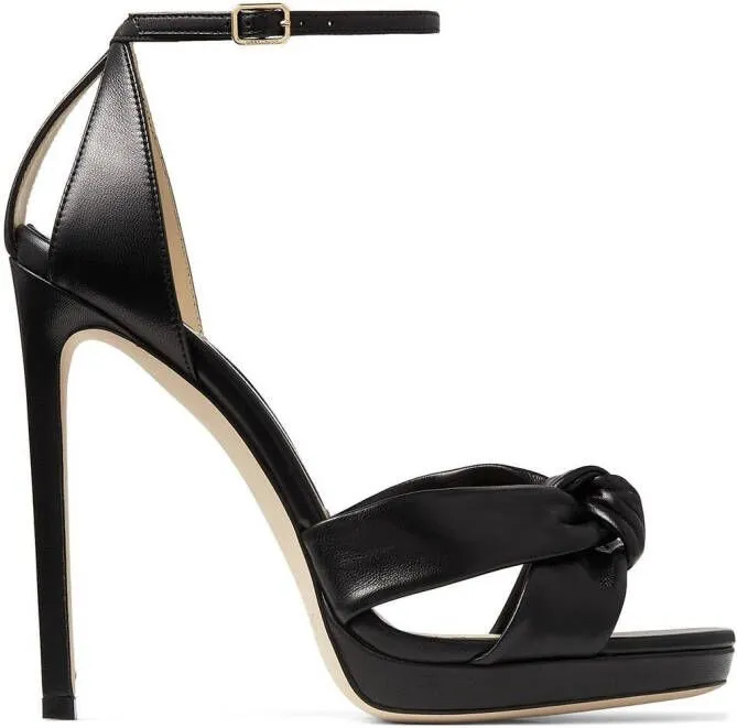 Jimmy Choo Rosie 120mm knotted sandals Black