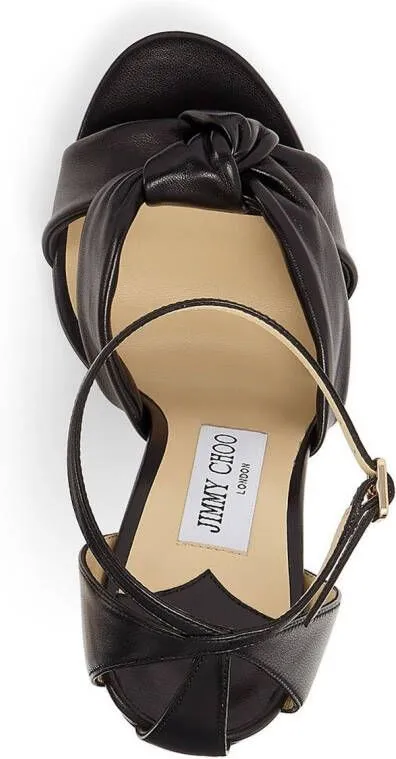 Jimmy Choo Rosie 120mm knotted sandals Black