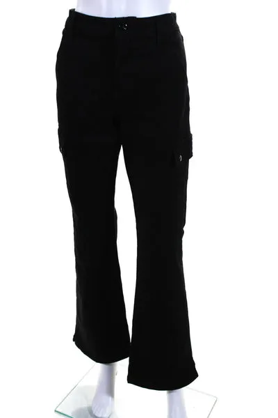 Joe's Collection Womens Cotton Blend Mid-Rise Bootcut Cargo Pants Black Size 29