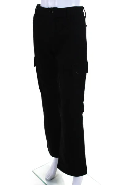 Joe's Collection Womens Cotton Blend Mid-Rise Bootcut Cargo Pants Black Size 29