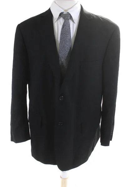 Joseph & Feiss Men's Collar Long Sleeves Line Two Button Jacket Black Size 46