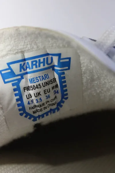 Karhu Womens Suede Trim Colorblock Low Top Lace Up Sneakers Blue White Size 4.5