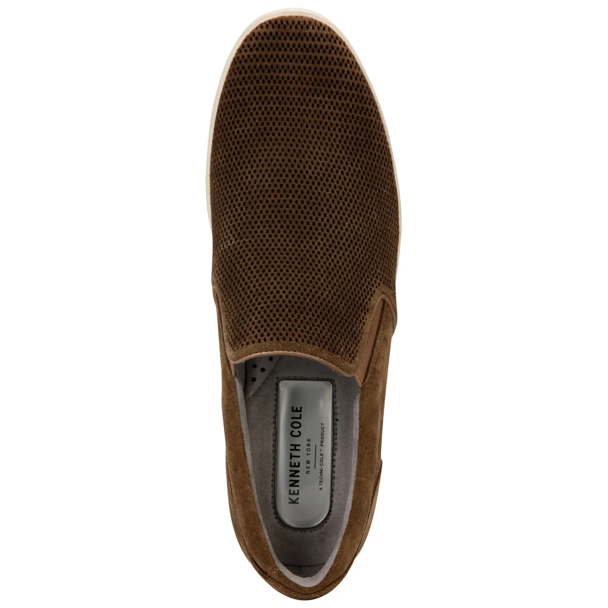 Kenneth Cole New York Men’s Brown Suede Initial Slip-On Sneakers