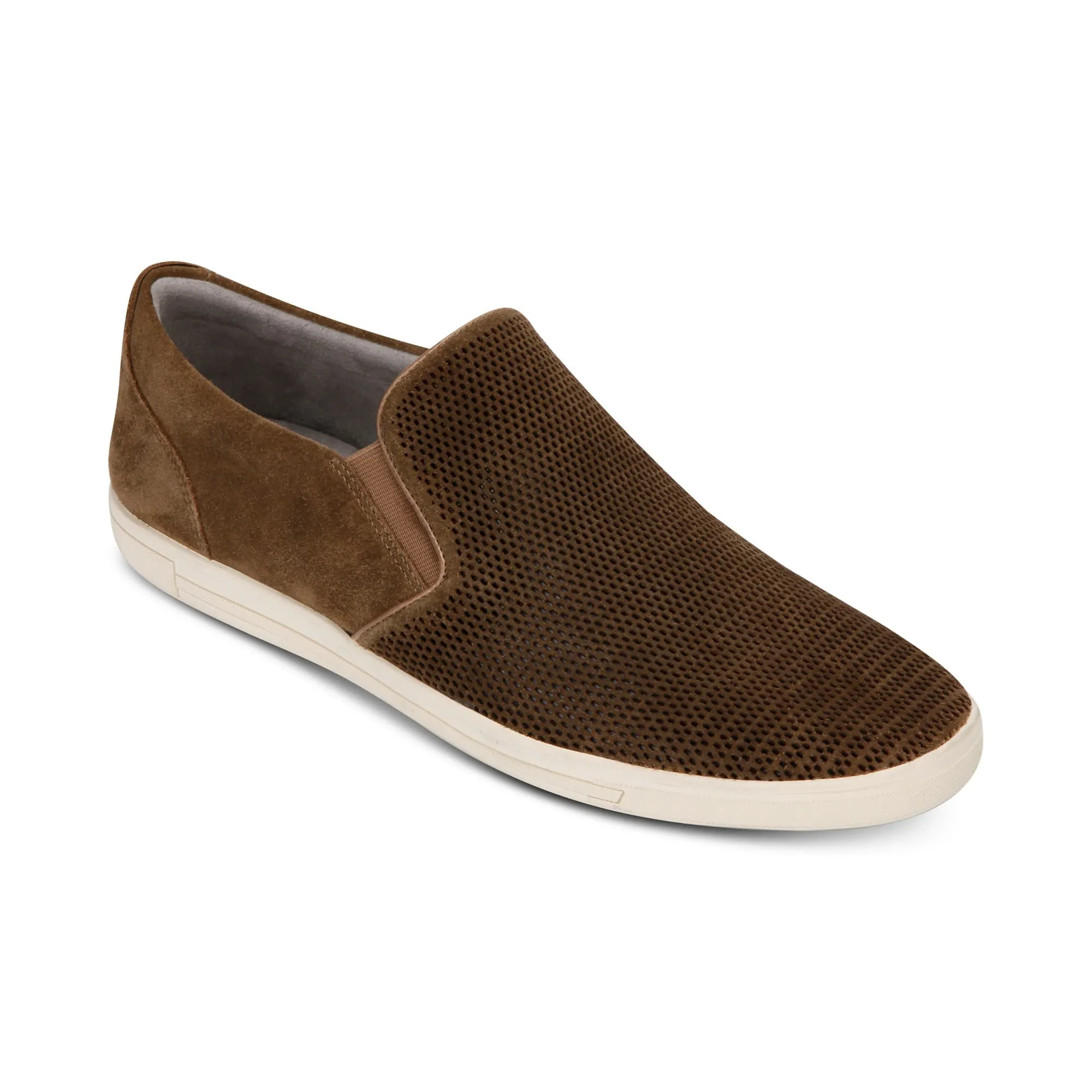 Kenneth Cole New York Men’s Brown Suede Initial Slip-On Sneakers