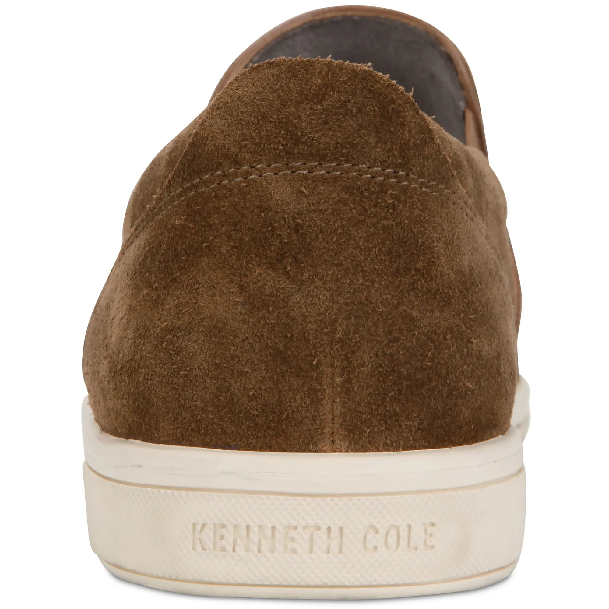 Kenneth Cole New York Men’s Brown Suede Initial Slip-On Sneakers