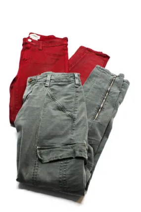 L'Agence J Brand Womens Jeans Cargo Pants Red Green Size 26 27 Lot 2