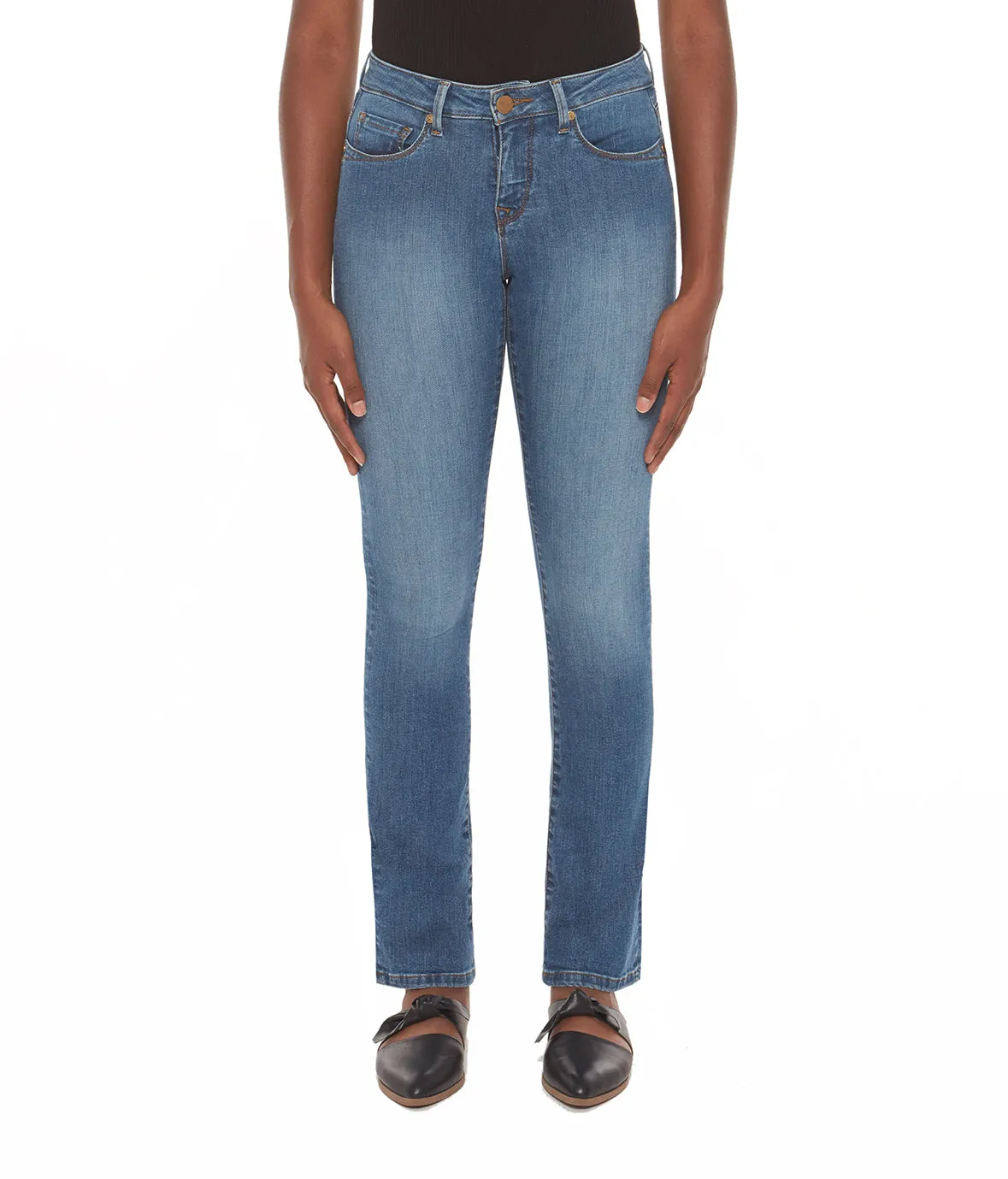 Lola Kristine jeans, mid-rise straight stone blue