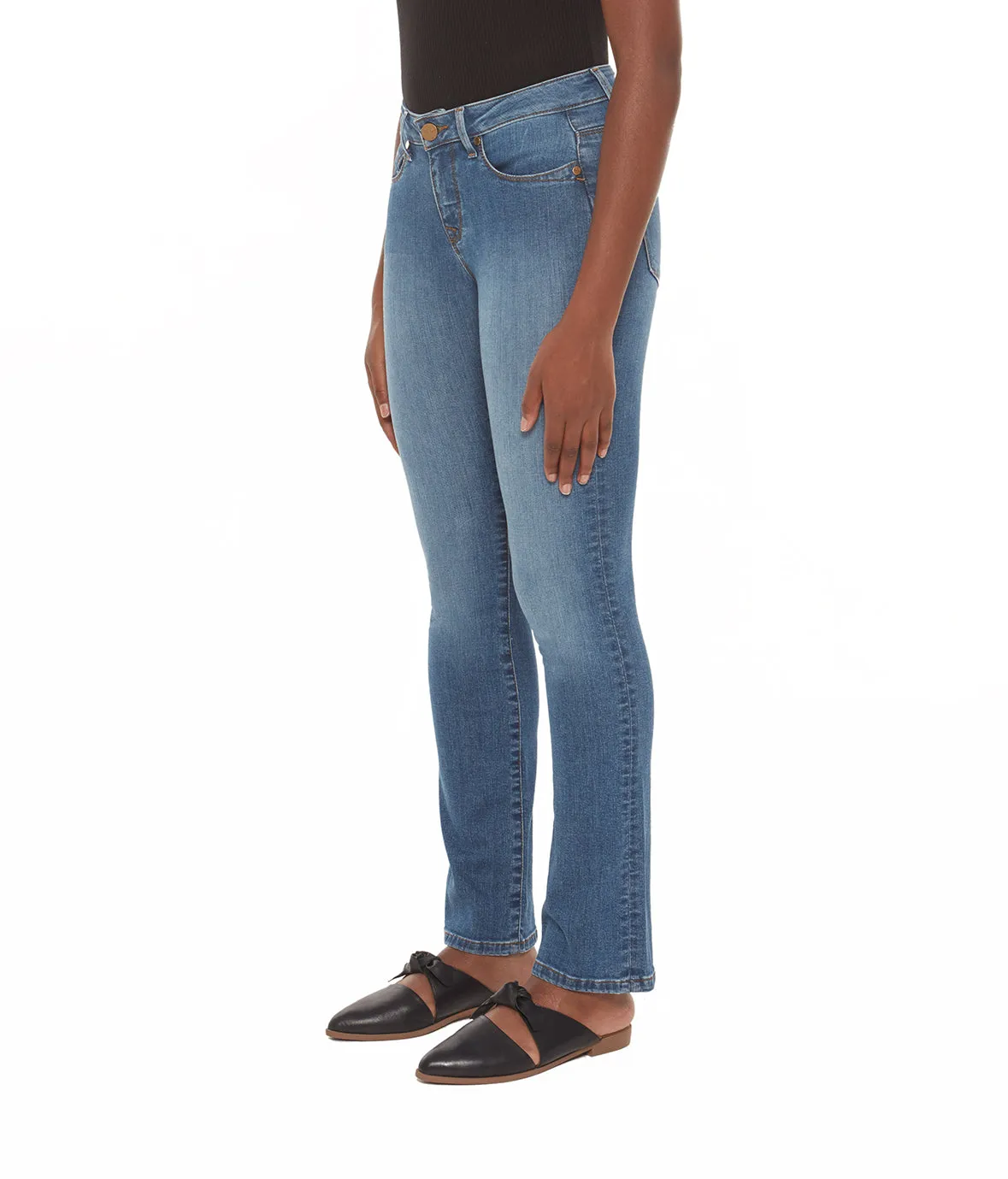 Lola Kristine jeans, mid-rise straight stone blue