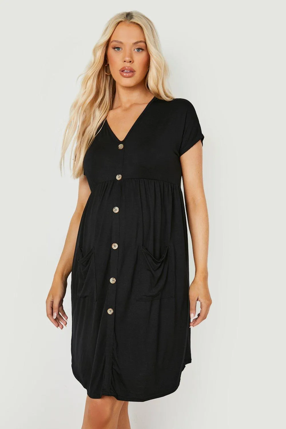 Maternity Button Down Smock Dress
