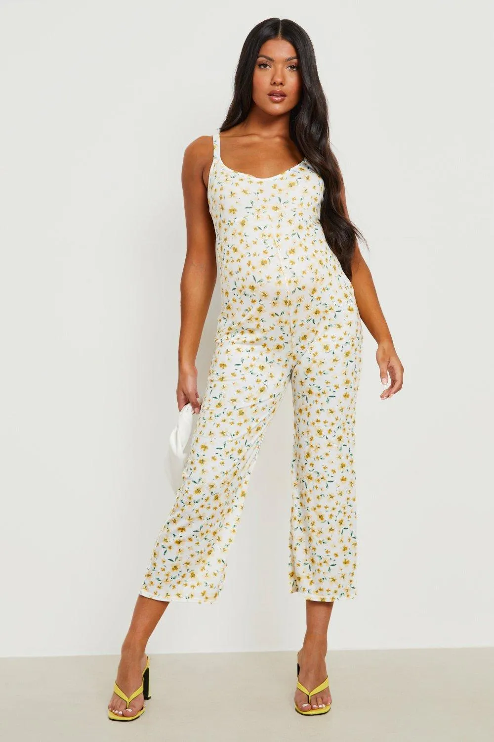 Maternity Floral Culotte Jumpsuit
