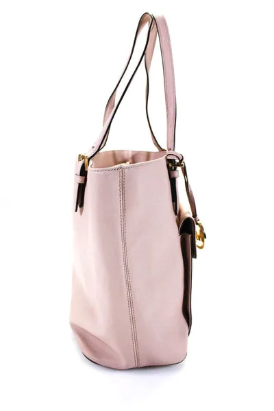 Michael Kors Women's Coated Canvas Quilted Cutout Tote Bag Light Pink Size M