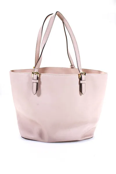 Michael Kors Women's Coated Canvas Quilted Cutout Tote Bag Light Pink Size M