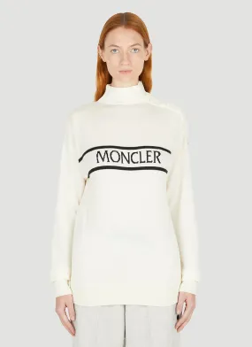 Moncler Logo Intarsia High Neck Sweater