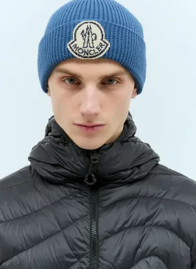 Moncler Logo Patch Beanie Hat