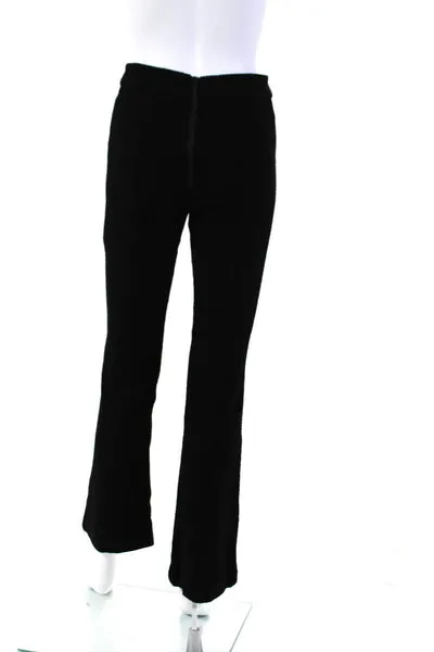 Nanette Lepore Womens Black Textured High Rise Boot Cut Leg Pants Size 4