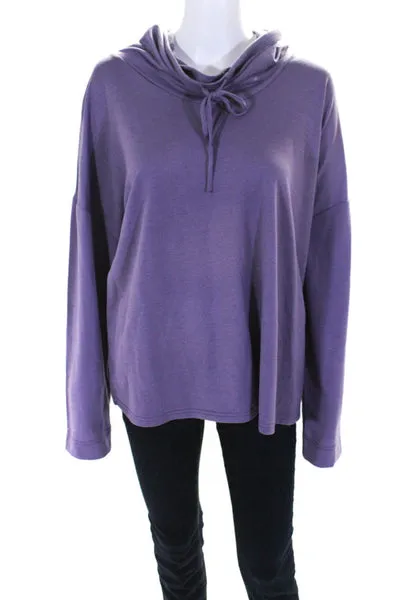 Natori Womens Long Sleeves Pullover Turtleneck Blouse Purple Size Extra Large