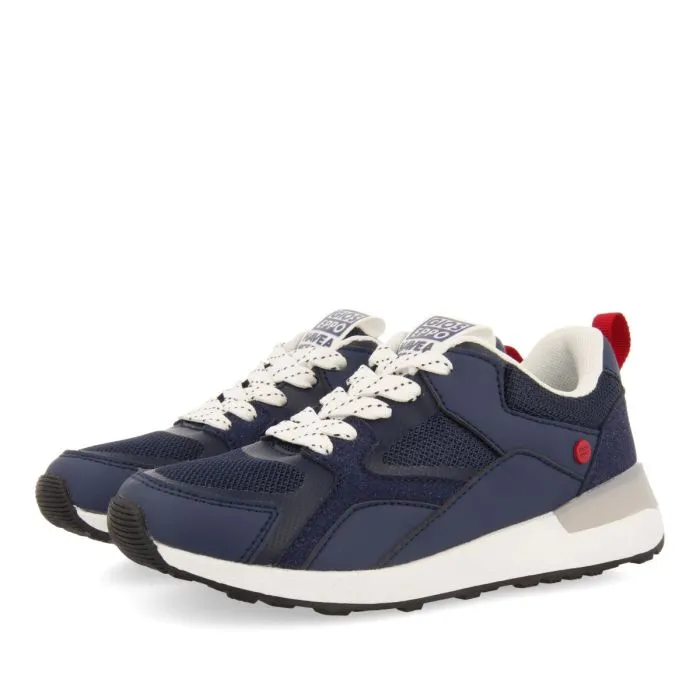 NAVY BLUE RETRO STYLE SNEAKERS WITH COLORFUL DETAILS FOR BOYS AND GIRLS ZAPOD