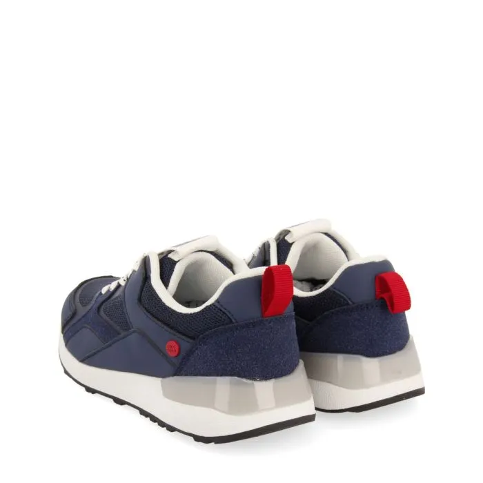 NAVY BLUE RETRO STYLE SNEAKERS WITH COLORFUL DETAILS FOR BOYS AND GIRLS ZAPOD