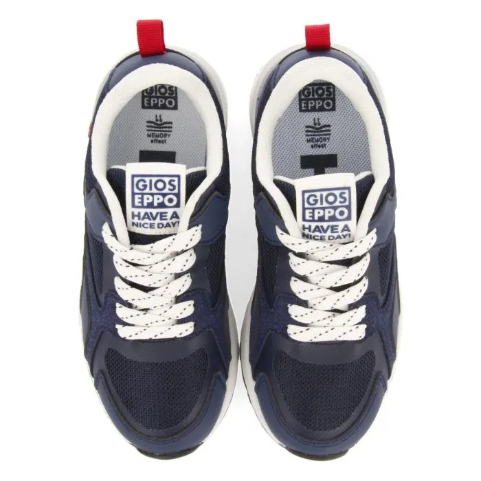 NAVY BLUE RETRO STYLE SNEAKERS WITH COLORFUL DETAILS FOR BOYS AND GIRLS ZAPOD