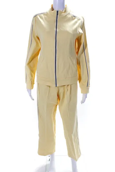 Neiman Marcus Exclusive Womens Zippered Jacket Pants Yellow Gray Size M Lot 2