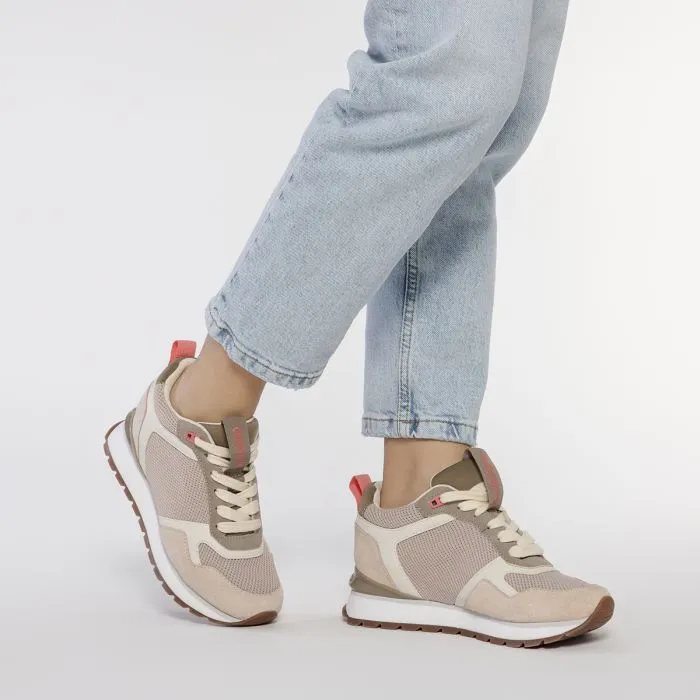 NUDE SNEAKERS WITH INTERNAL WEDGE AND MULTICOLOR DETAILS FOR WOMEN RANDAZZO